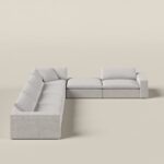 Orvella Repose Grey Modular 5 Seater Sofa with Corner Module
