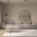 Emersyn Champagne Beige 3 Seater Modular Sofa with Ottoman