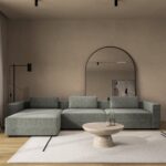 Emersyn Eucalyptus Dust 3 Seater Modular Sofa with Ottoman