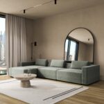Emersyn Eucalyptus Dust 3 Seater Modular Sofa with Ottoman