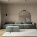 Emersyn Eucalyptus Dust 3 Seater Modular Sofa with Ottoman