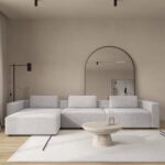 Emersyn Repose Grey 3 Seater Modular Sofa with Ottoman