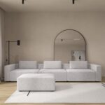 Emersyn Repose Grey 3 Seater Modular Sofa with Ottoman