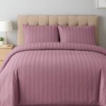 Purple Striped Bed Sheet, Duvet Cover & Pillowcase Set