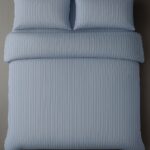 Blue Striped Bed Sheet, Duvet Cover & Pillowcase Set