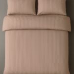 Coffee Striped Bed Sheet, Duvet Cover & Pillowcase Set