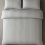Steel Grey Striped Bed Sheet, Duvet Cover & Pillowcase Set