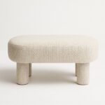 Modiva Beige Bench Pouf