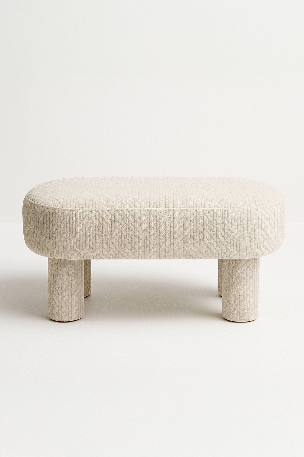 Modiva Beige Bench Pouf