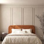 Asli Caramel Suede Fabric Bed with Rounded Corners Headboard