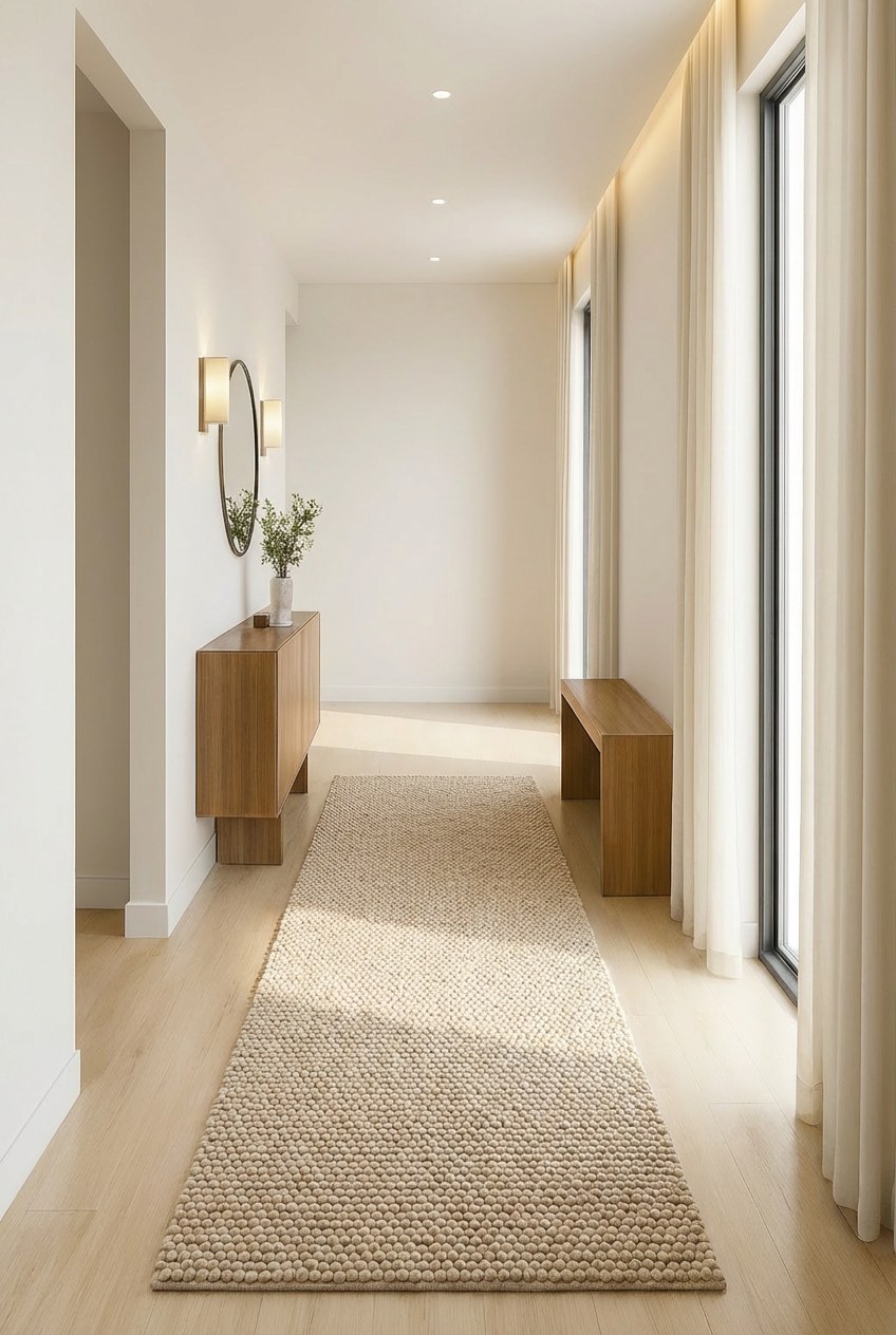 Velin Boucle Inspired Light Beige Runner Rug (80x200CM)