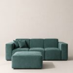 Aysun Forest Green Modular Sofa with Ottoman