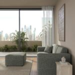 Aysun Eucalyptus Dust Modular Sofa with Ottoman