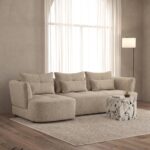 Briella Creamstone Glow 3 Seater Sofa With Chaise