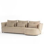 Briella Creamstone Glow 3 Seater Sofa With Chaise