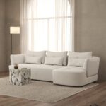 Briella Stone Ivory 3 Seater Sofa With Chaise