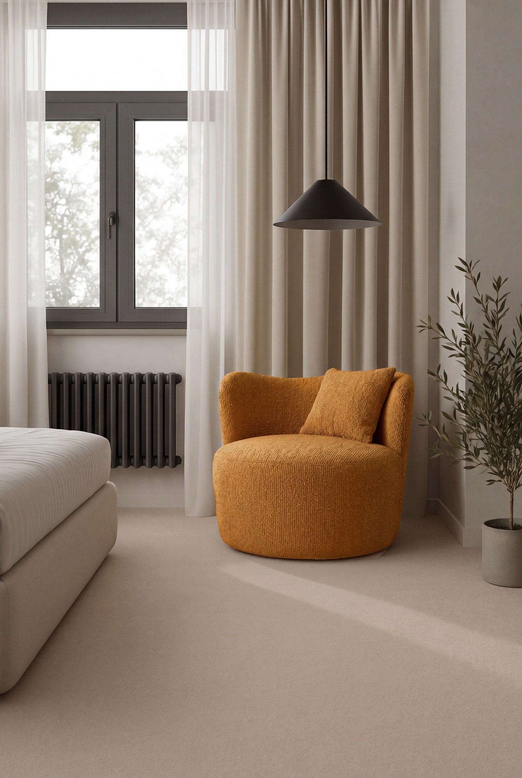 Bronte Terracotta Orange Swivel Sofa Chair