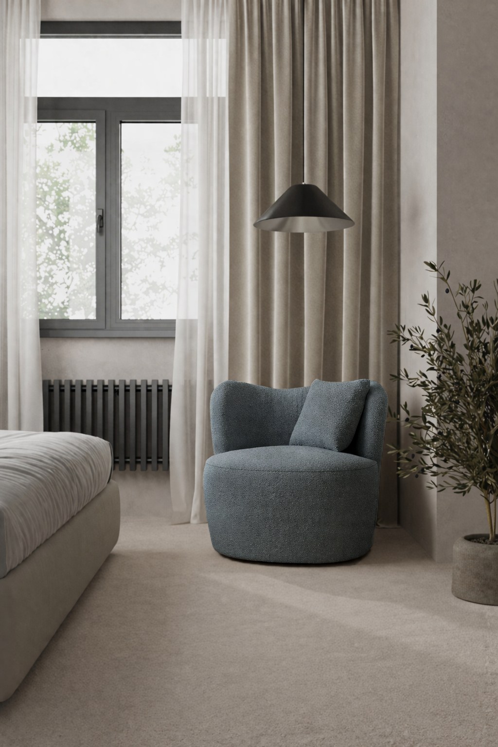 Bronte Bluish Grey Swivel Sofa Chair