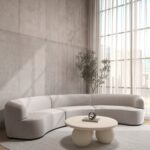 Evoque Repose Grey 3 Seater Curved Sofa