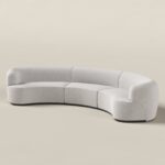 Evoque Repose Grey 3 Seater Curved Sofa