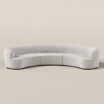 Evoque Repose Grey 3 Seater Curved Sofa