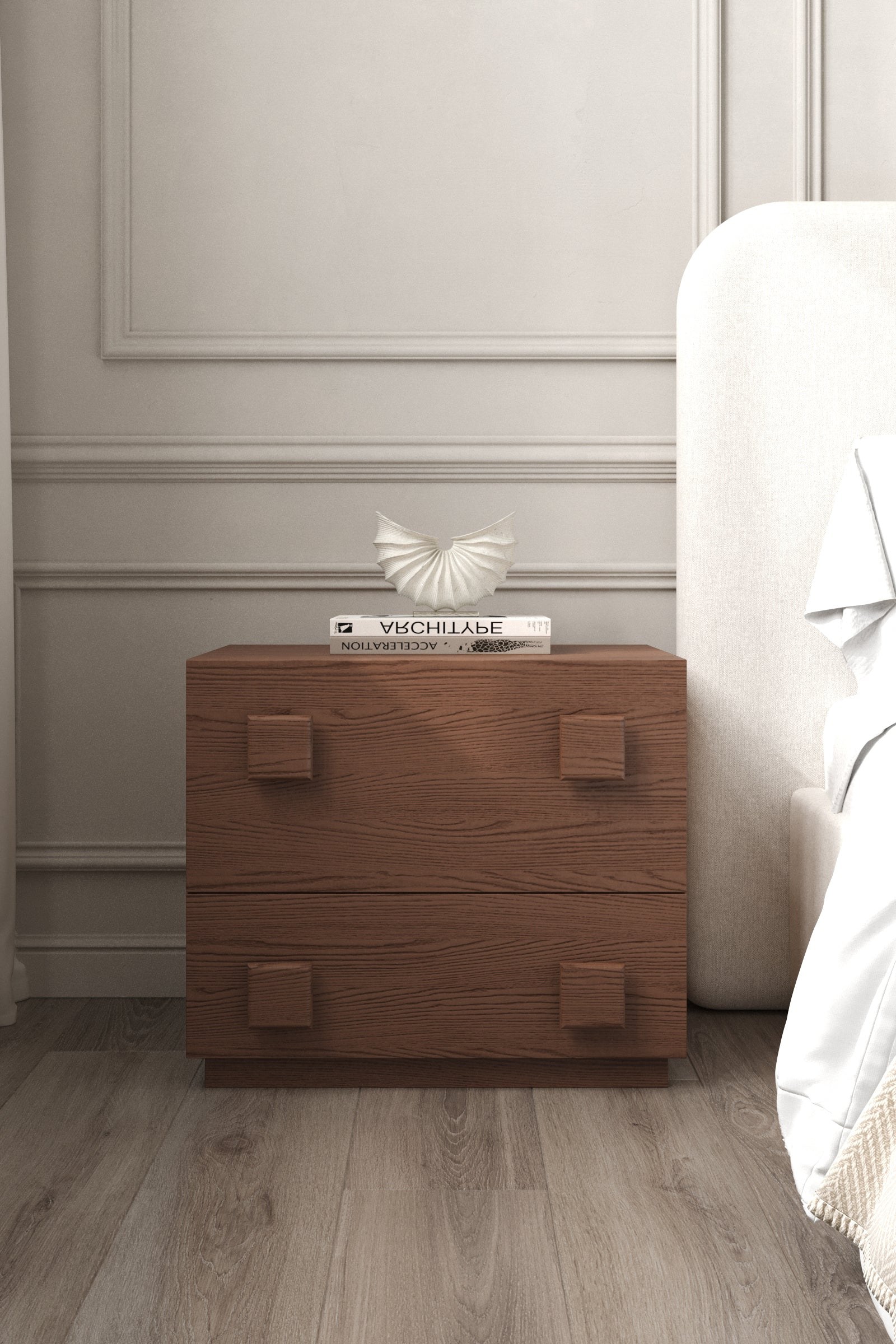 Tessera Dark Wood Bedside Cabinet