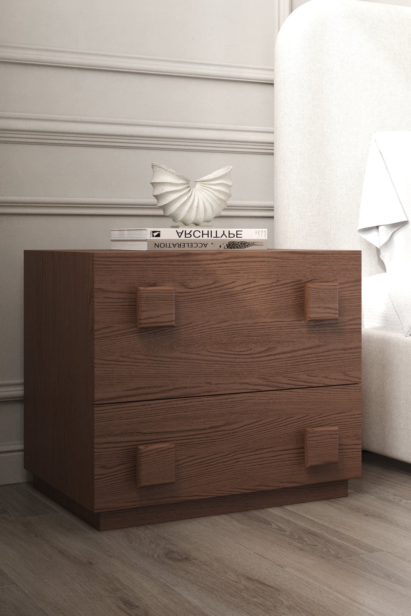 Tessera Dark Wood Bedside Cabinet - Image 3