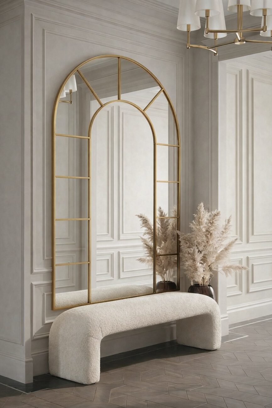 Arvane XL Gold Window Arch Mirror (210x140CM)