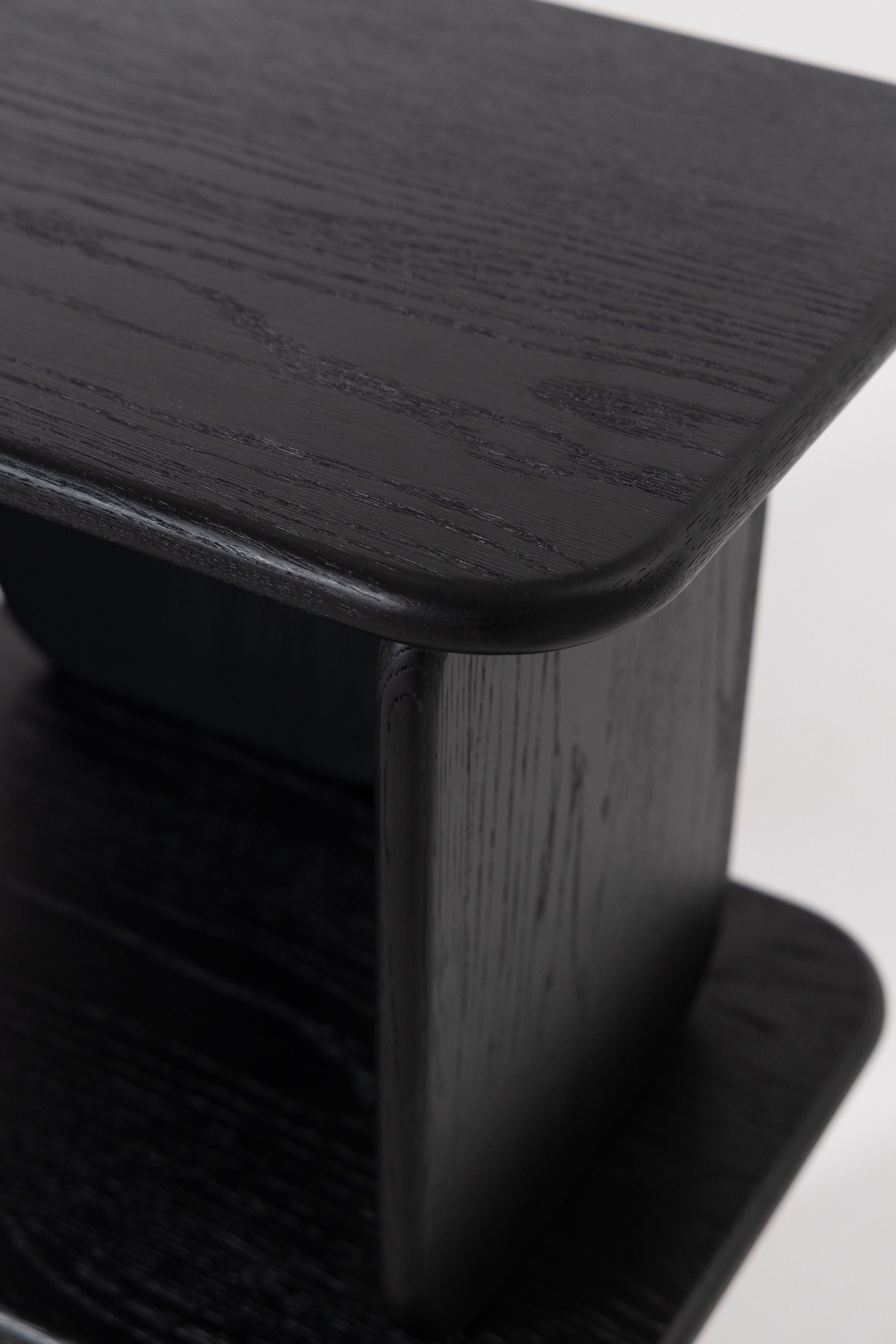Lunova Ashen Black Wooden Display Shelf - Image 3