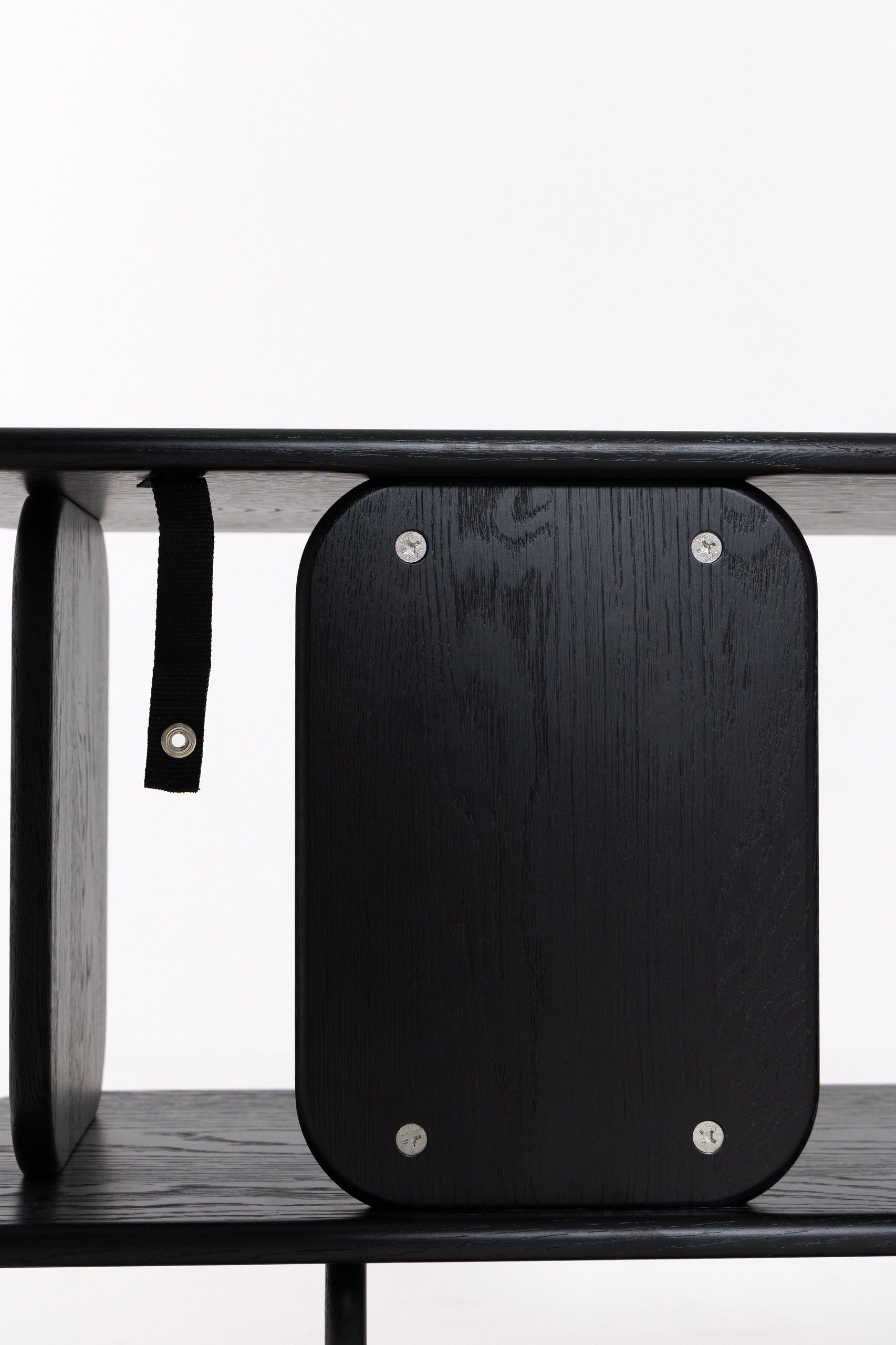 Lunova Ashen Black Wooden Display Shelf - Image 5