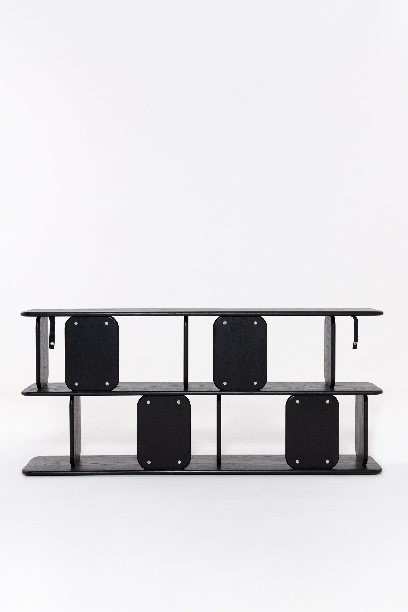 Lunova Ashen Black Wooden Display Shelf - Image 10