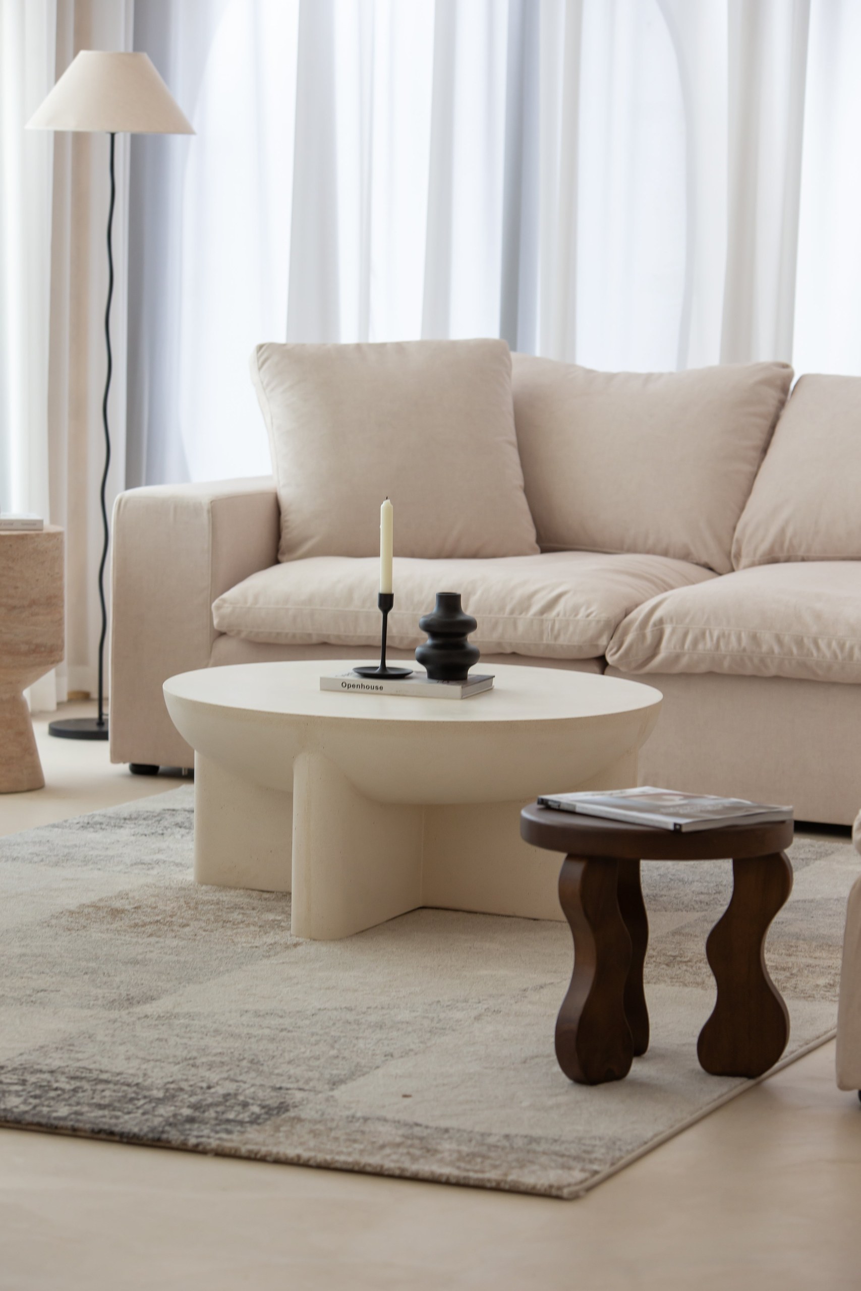 Orvella Light Beige Modular 3 Seater Sofa with Ottoman - Image 7