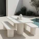 Alara Off White Microconcrete Outdoor Dining Set