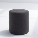 Mira Grey Boucle Round Pouf