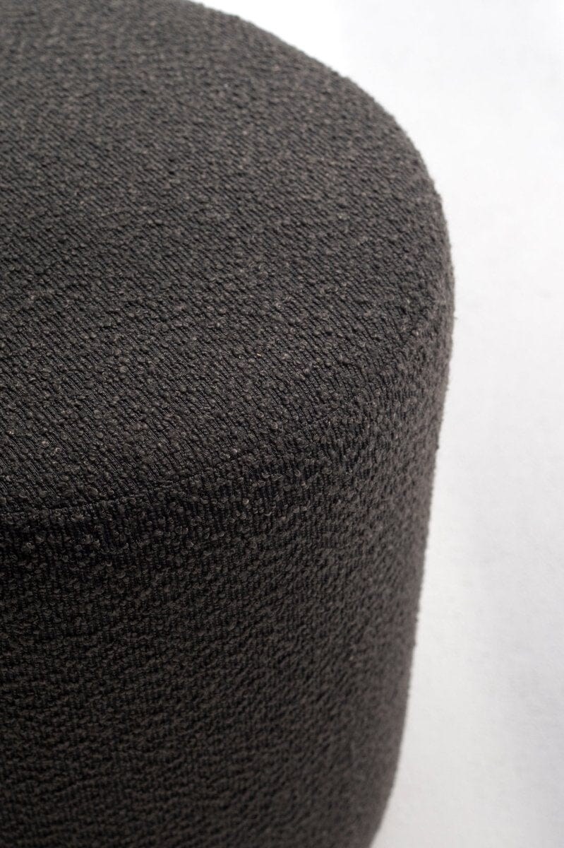 Mira Grey Boucle Round Pouf - Image 2