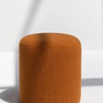 Mira Orange Boucle Round Pouf