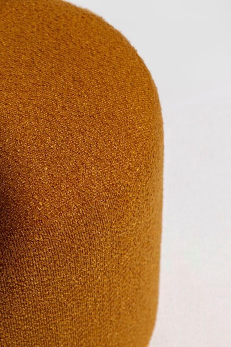 Mira Orange Boucle Round Pouf - Image 2