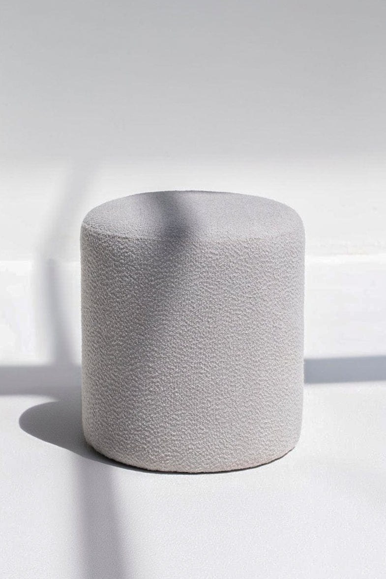 Mira Ash Grey Round Pouf