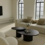 Mariano Black Oak Wood Nesting Coffee Table Set