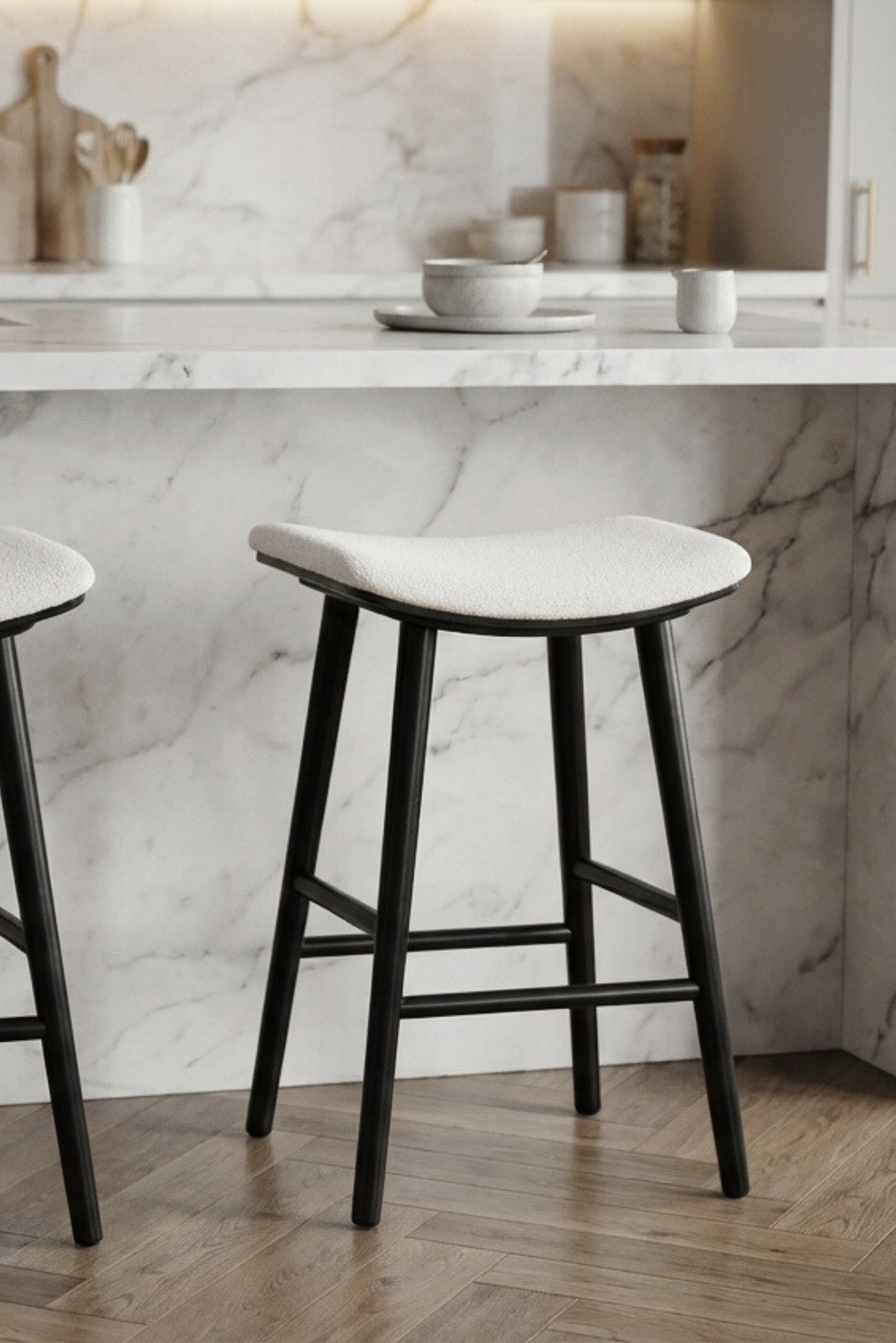 Rivas Black Wood Stool