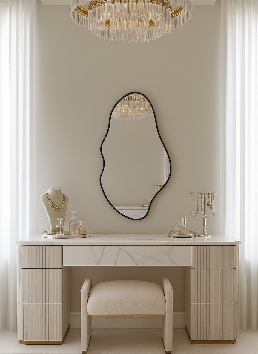 Eve Black Irregular Wall Mirror