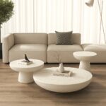 Mondo Off White Grit Finish Microconcrete Coffee Table Set