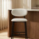 Alto White Boucle Bar Stool