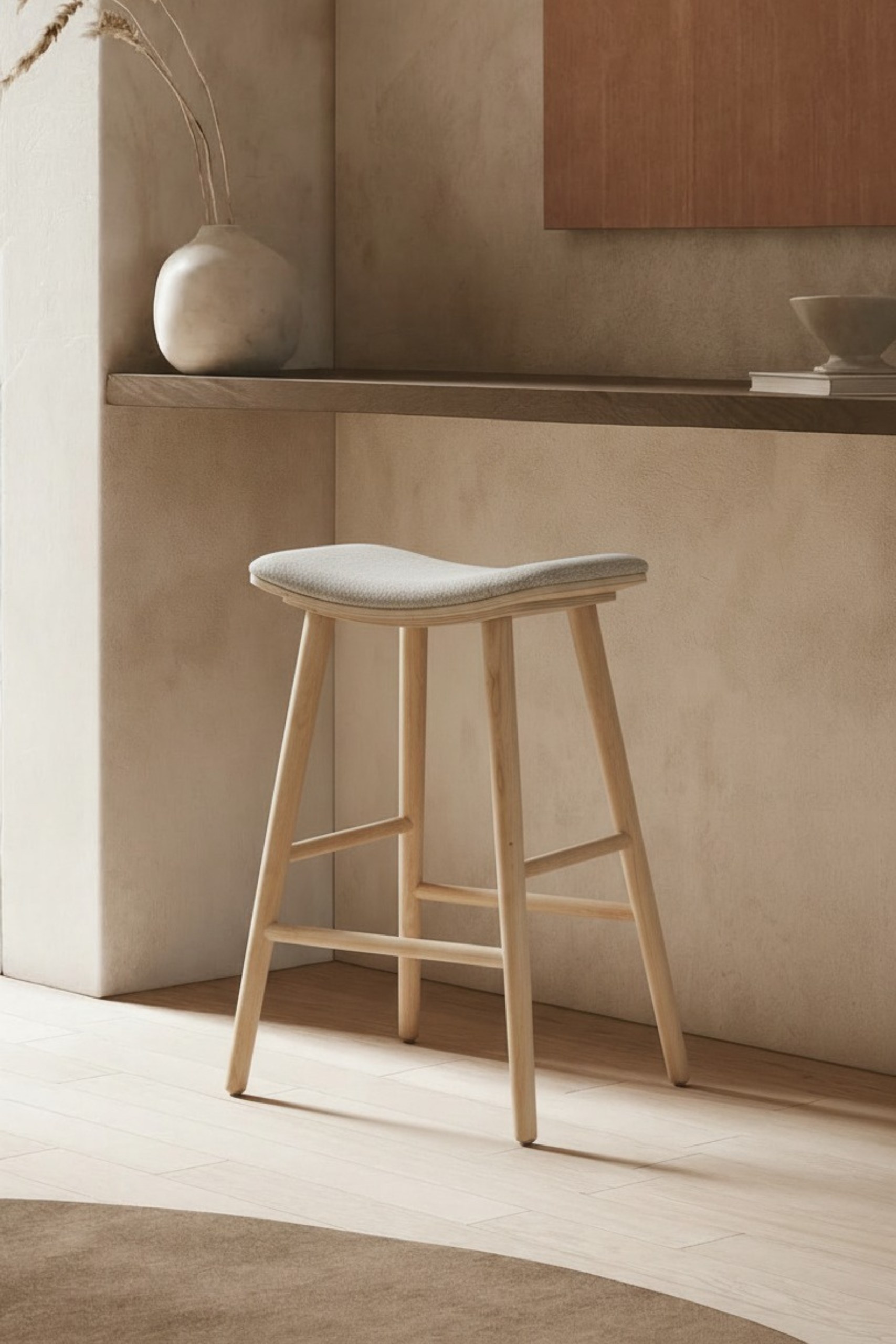 Rivas Ash Wood Counter Stool