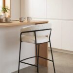 Elita Off White Boucle Bar Stool