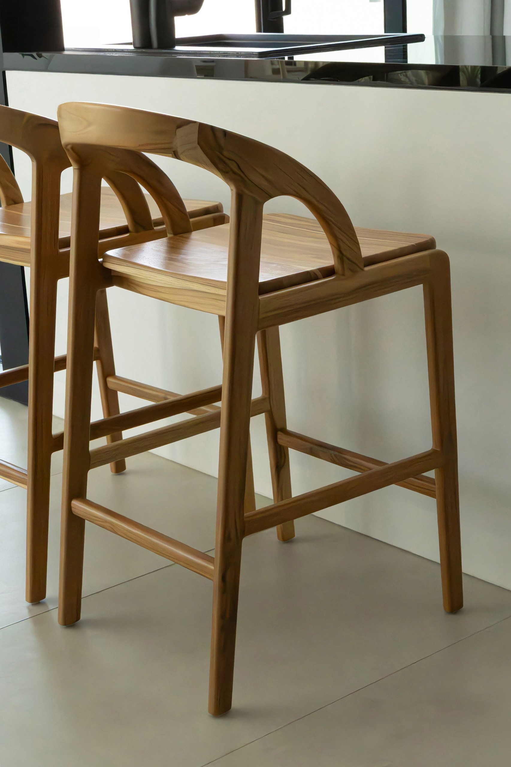 Riella Wooden Counter Stool - Image 9