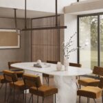 Dakota Bianco Venus Dining Table with Half Moon Legs