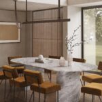 Dakota Bianco Joya Dining Table with Half Moon Legs