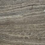 Dakota Grey Travertine Dining Table with Half Moon Legs