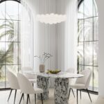 Valeria Viola Calacatta Oval Top Dining Table